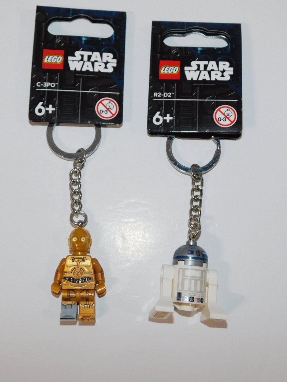 NEW Lego Star Wars mini fig R2-D2 and C-3PO Keychain / Key Rings 854312 6537486